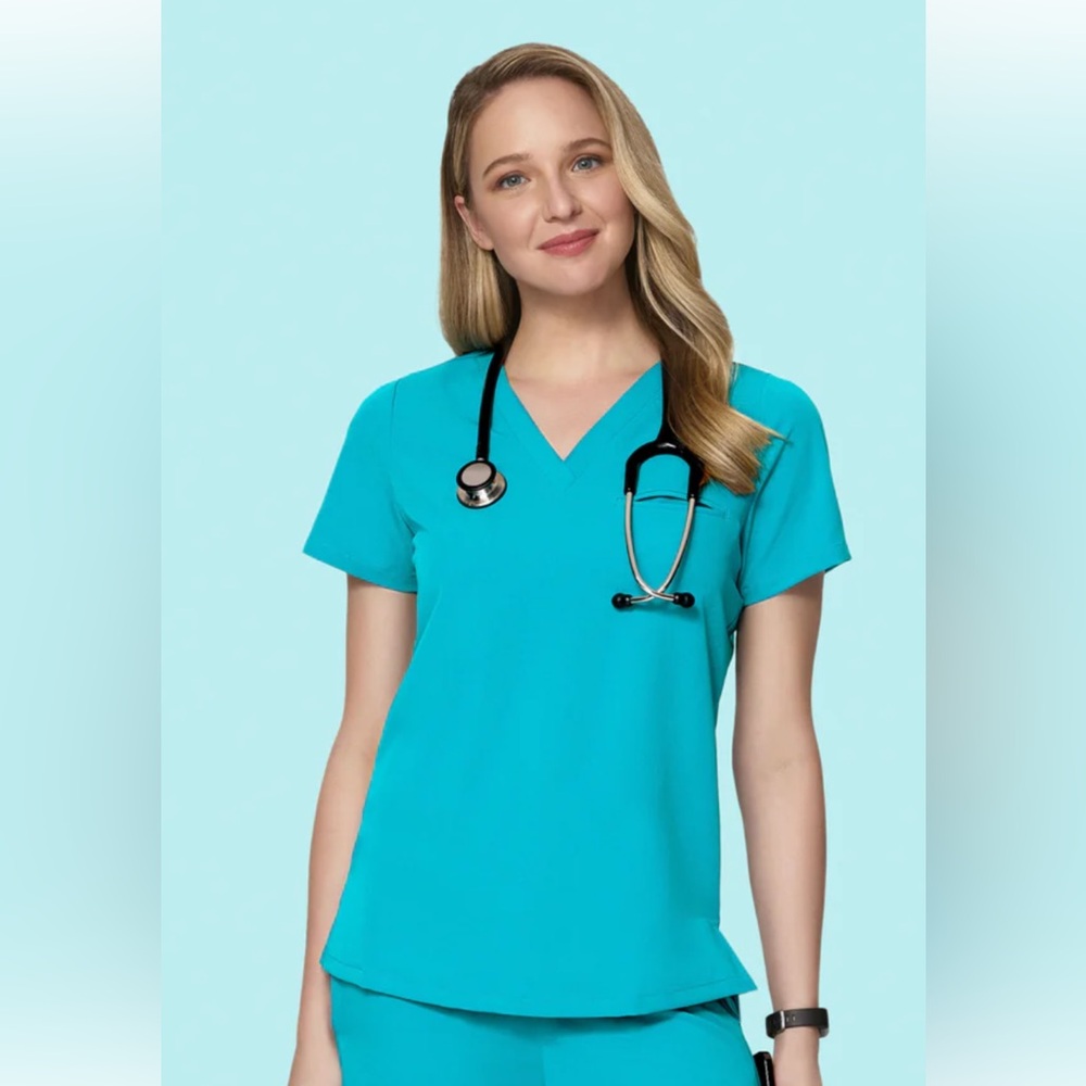Mandala One Pocket scrub Top Teal
